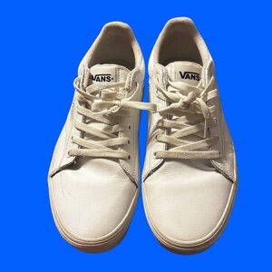 Off the Wall Seldan Shoes Men's 10 White Leather Lace Up Skate Sneakers 🔥🛹